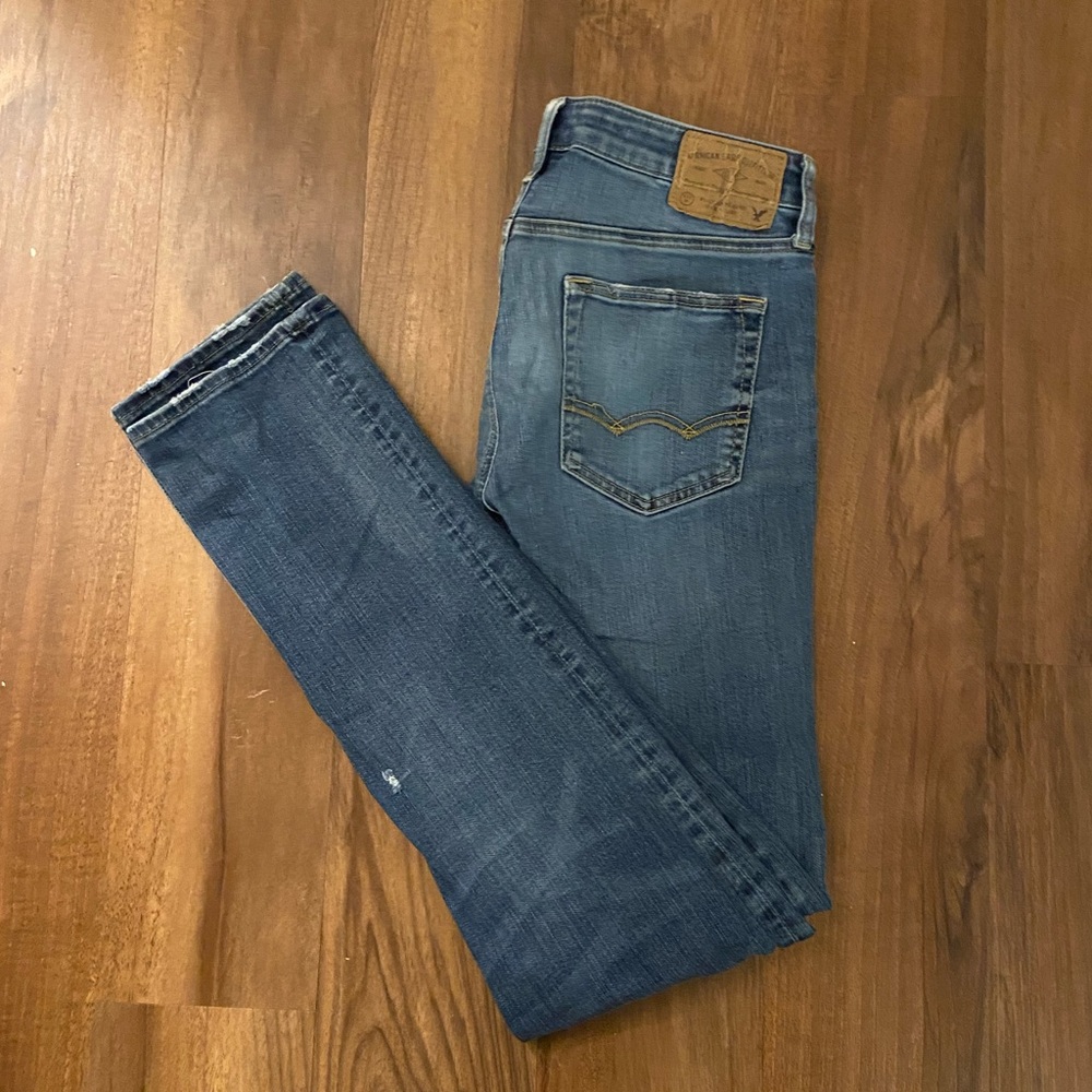 American Eagle 30x36 Slim Straight Extreme Flex Blue Jeans